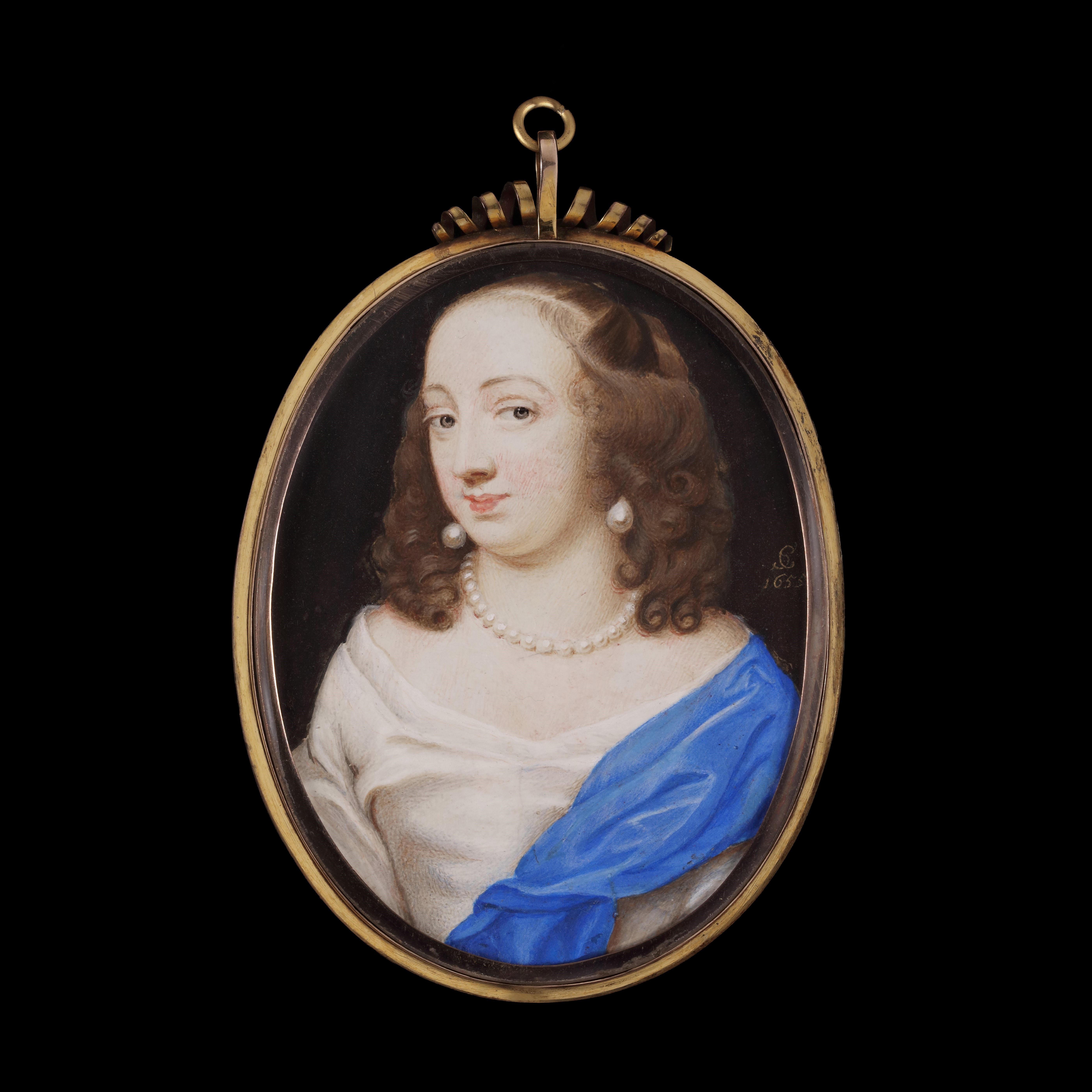 Portrait miniature of Lady Elizabeth Wriothesley (b. before 1636 - d. 1680), traditionally called ‘Countess of Gainsborough’; 1655